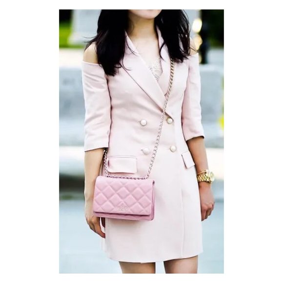 Zara Jackets & Blazers - SOLD! ZARA Double Breasted Cold Shoulder Blazer Dress in Pink
